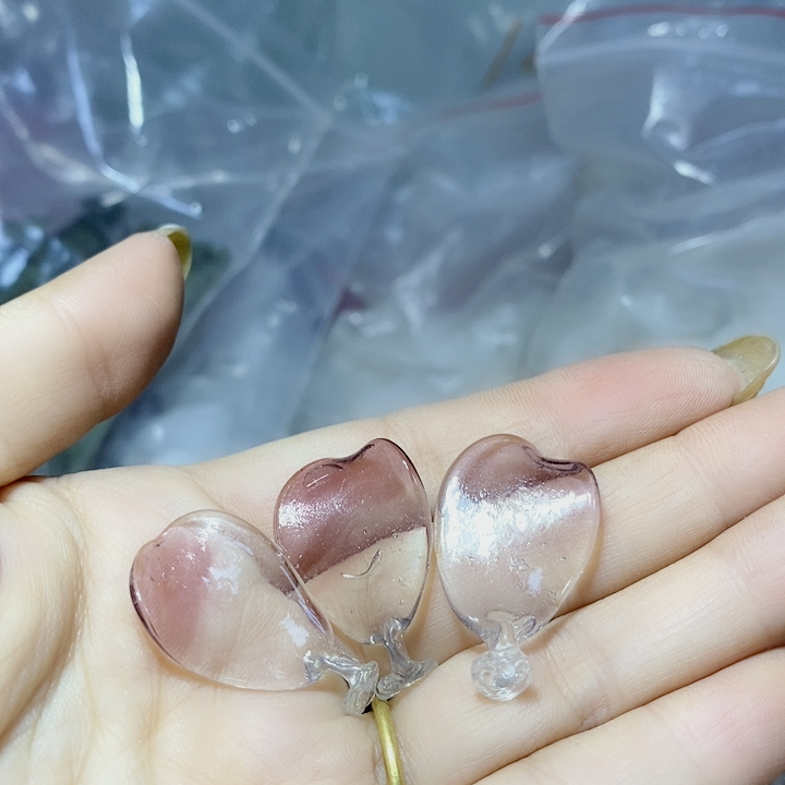 老料器花瓣发簪材料水晶变紫长花瓣50片Z-33