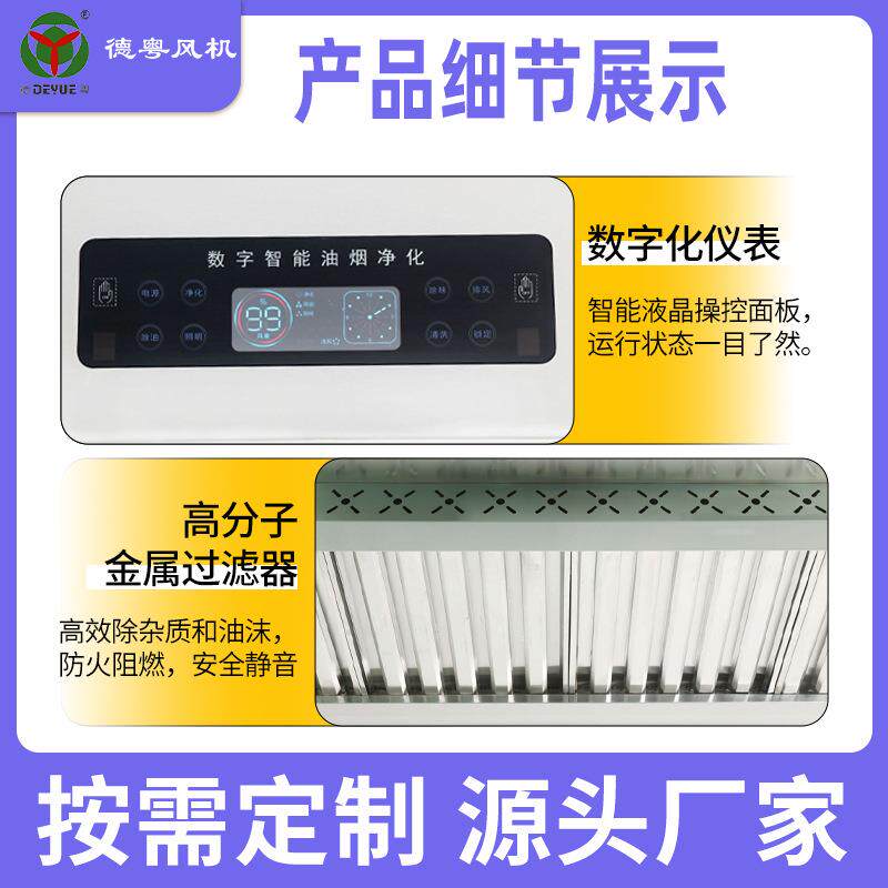 食堂饭HCX店商用低空放酒油烟烟净化一体排机 店后厨罩一体抽油烟