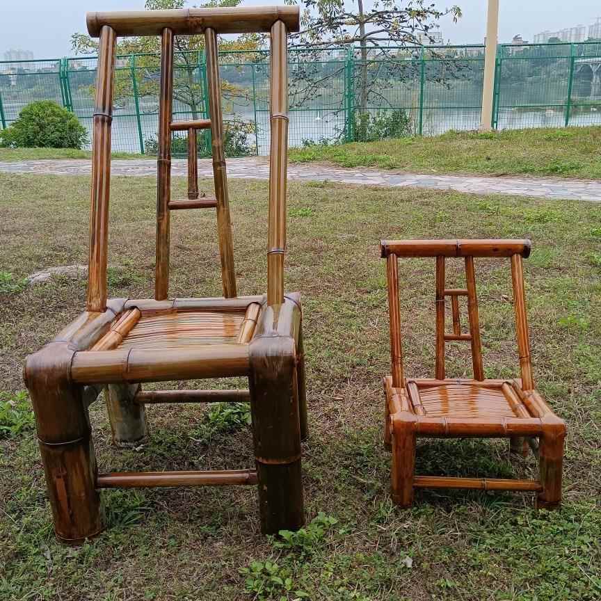 背老式户竹椅子凳子手靠工椅复古客厅餐椅茶几阳台乘HLU凉庭院外