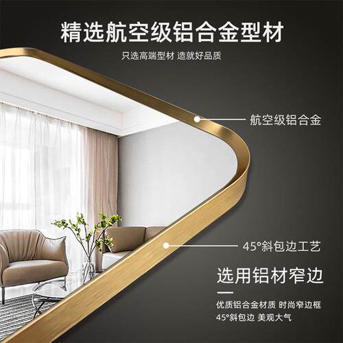 轻奢带框家用室客厅玄试衣镜穿关衣镜服装镜子落LT3006卧地靠墙全