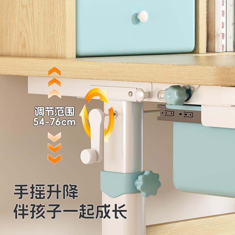 W8儿童学XXL习桌小家学生书桌实木写字可升课降桌椅套桌装用桌学