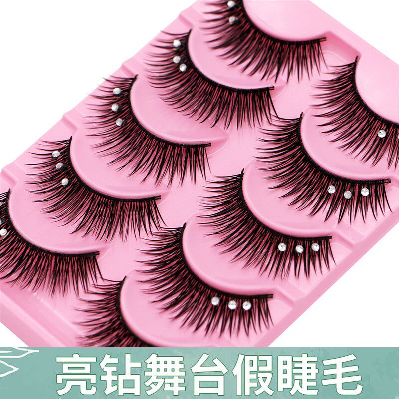 儿童镶钻假睫毛舞台妆专用表演出自然浓密拉丁舞比赛化妆品彩妆