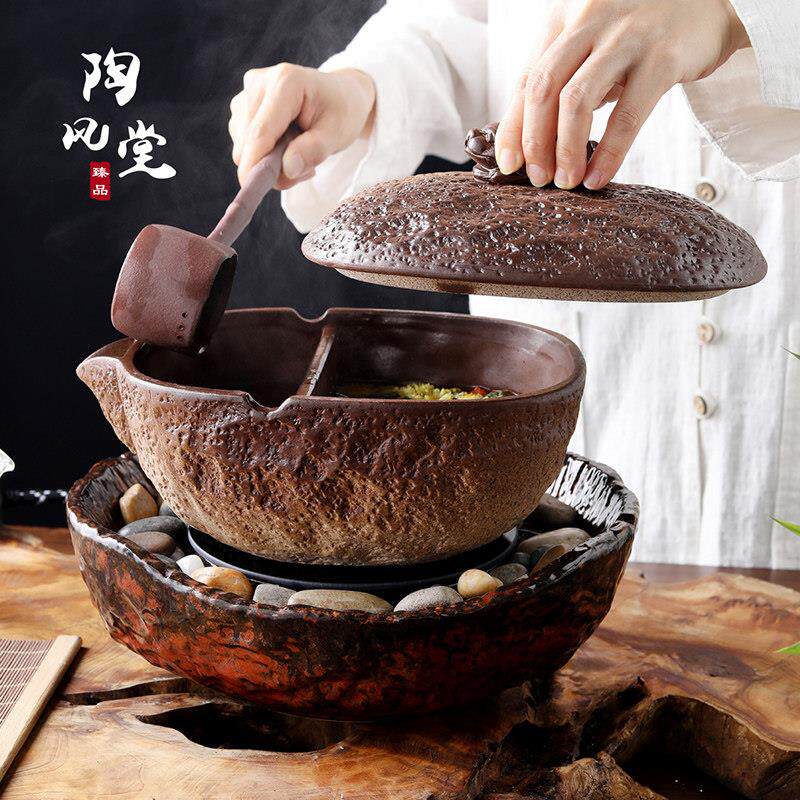 陶瓷带盖子煮茶器古法合璧煮茶碗围炉白茶煮茶罐黑晶炉泡茶碗煮茶