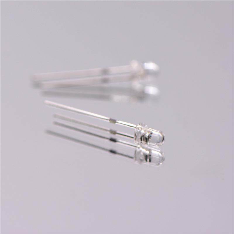 3mm粉红色led灯珠直插发光二极管f3白发粉红光高亮指示灯节能