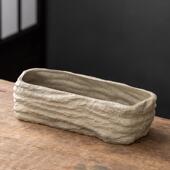 FS747886石头水长培器皿方形陶草瓷花盆养铜钱碗莲睡莲仿盆缸盆栽