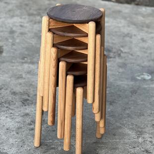 北美黑胡桃实木方凳吧台凳家用高脚凳梳妆矮凳子现代简约榫卯定制