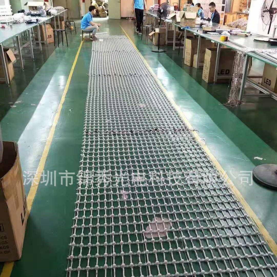 爆款led点光源网格屏led亮化卷帘屏钢丝固定防水镂空led通透屏