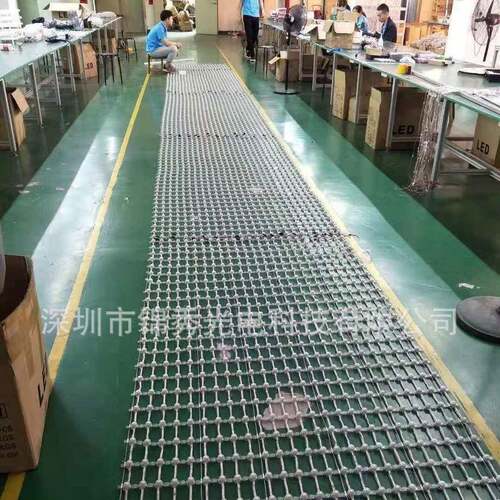 爆款led点光源网格屏led亮化卷帘屏钢丝固定防水镂空led通透屏