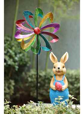 户外铁艺七彩阳台花园装饰庭院别墅院子布置草坪风车造景园艺摆件