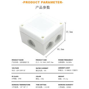 AC220V 光控感应开关过道楼梯LED灯具可调延时光敏感应开关 壁挂式