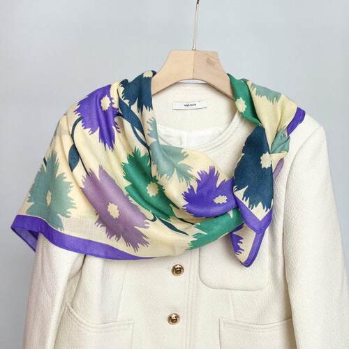 90 cotton and linen square scarf shawl thin style 棉麻方巾
