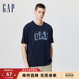 gap男女装夏季logo亲肤短袖，t恤672022情侣装时尚运动休闲上衣