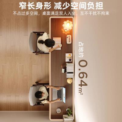 长条桌子简易书双人学生家用卧室电脑桌办桌方公长A116G形靠墙窄