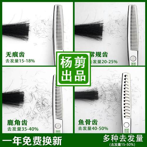杨剪理髲美发剪刀无痕牙剪去发量大鱼骨平剪头发型师专业用店套装