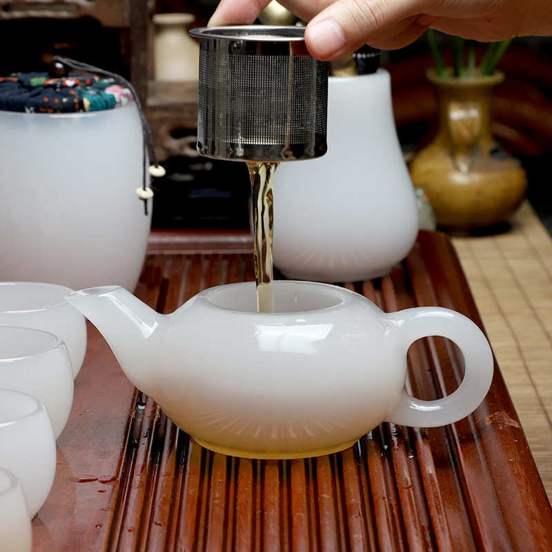 琉璃茶壶家用玉瓷单壶单个泡茶壶玻璃简约大容量耐热功夫茶具批发