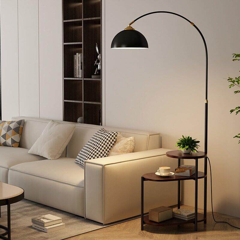 客厅钓鱼落地灯覆古沙发旁边几置物架摆件卧室高级感床头柜一体灯