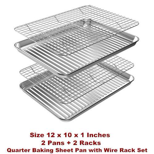 Quarter Baking Sheet Pan Cookie Sheet Cooling Rack Cooking