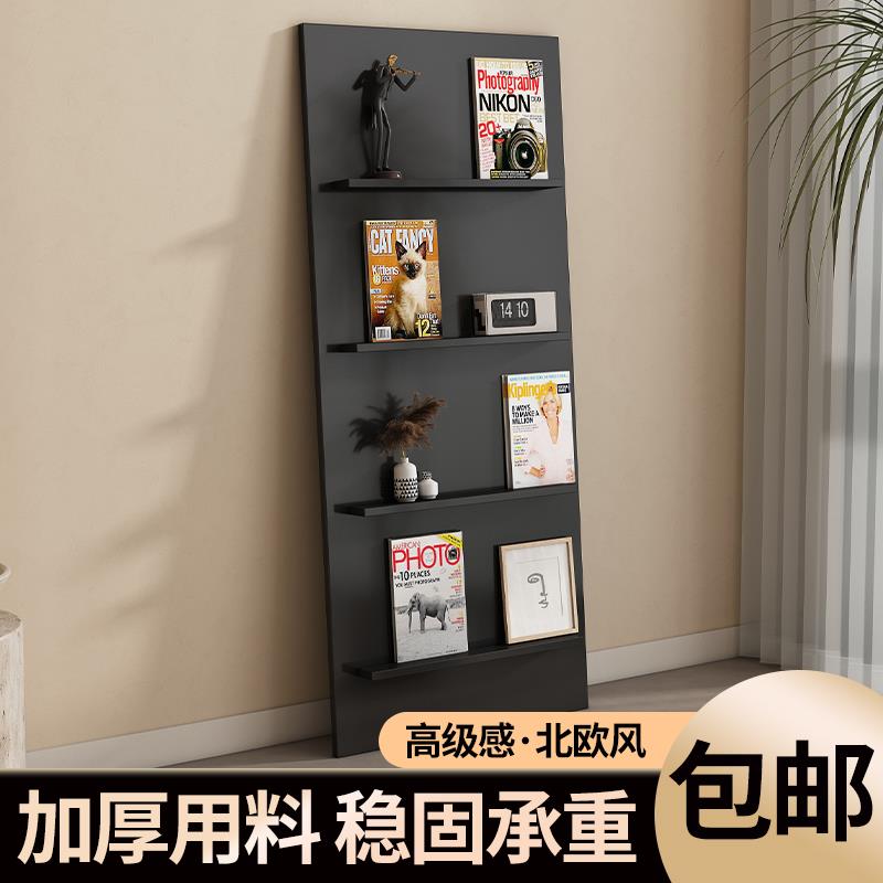 落地书架靠墙展现收纳架北欧风书架绘本展示架多层定制网红杂志架