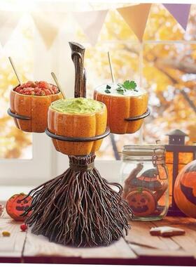Halloween Broom Table Tree Root Decor Round/Square Resin扫把