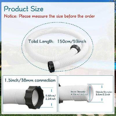 2 Pcs Pool Pump Replacement Hose Swimming Replacement Pipe