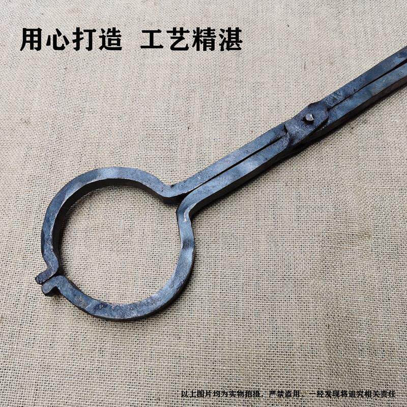 夹狗钳手工锻打1.1米圆口方口椭圆新款带锁狗狗防疫防咬救助工具