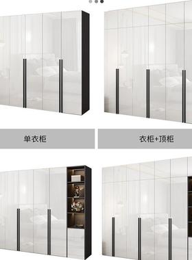 轻奢衣柜家卧室现ARW代约高光用柜子实木户组简合免安装小型衣橱