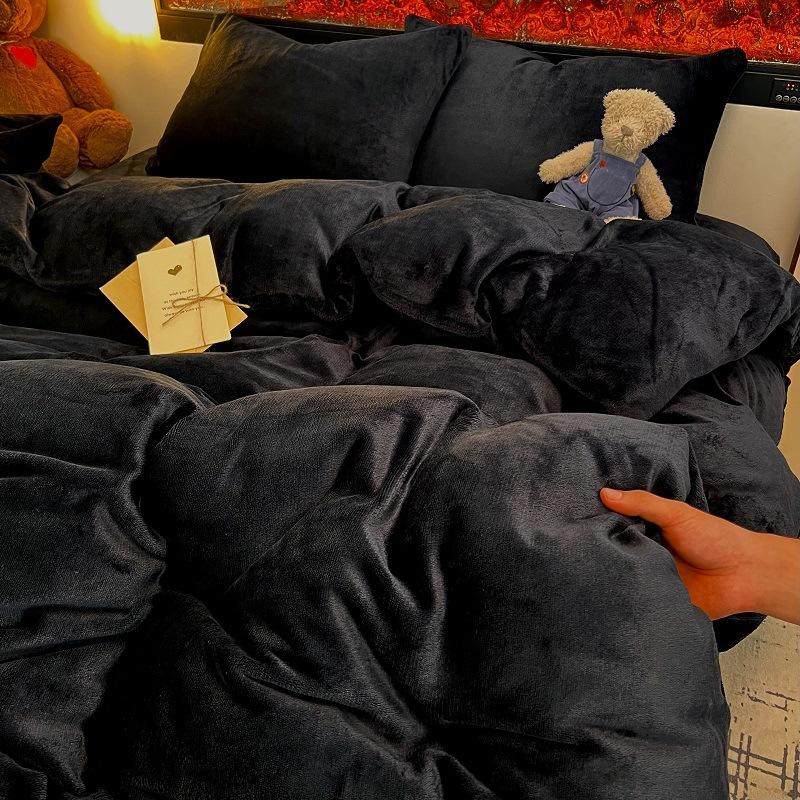 男士商务风耐脏牛奶绒水晶绒主卧床单被套保冬床单被套四件套,床上用品,床品套件/四件套/多件套,淘宝优惠券,粉丝福利购,淘宝优惠卷