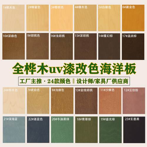 海洋板uv漆改色进口全桦木多层板室内装修护墙板工厂现货整板定制