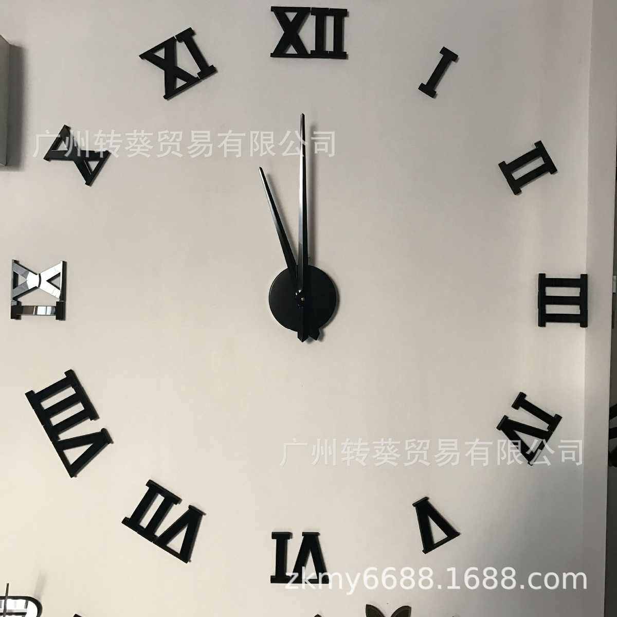 现代艺术罗马数字挂钟个性时尚创意家居装饰3D DIY CLOCK时钟钟表