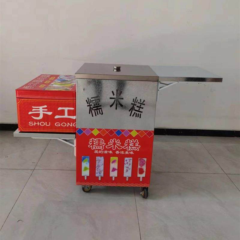 摆摊卖美食小吃 七彩水果糯米糕，全植物花与植物叶子上色