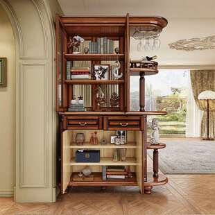 美式 实木间厅柜家用客厅隔断复古对玄柜关599柜入正门沙发屏风户