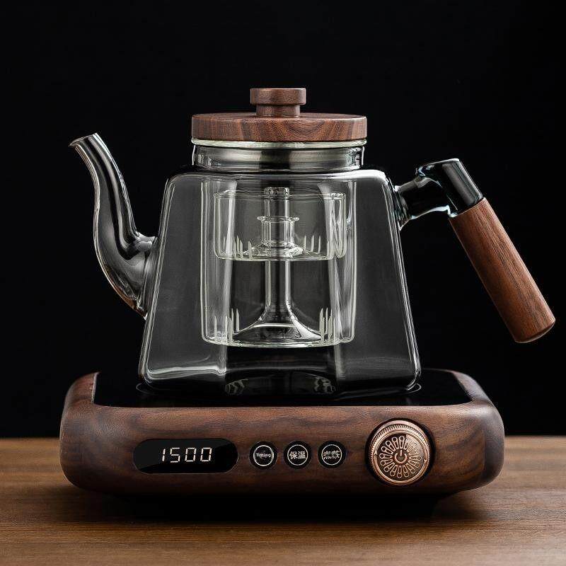 胡桃木电陶炉蒸煮茶壶新款小型实木煮茶器玻璃烧水泡茶围炉大功率