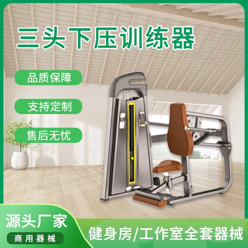 广州健身房专业设备必确健身器材豪华商用坐式三头肌下压训练机