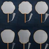 异形扇团扇空白绢布圆形白面透明手绘画熟绢工笔画国画手工扇新品