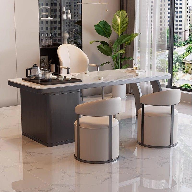 茶桌一体一整套轻奢岩板茶桌椅组合阳台办公室客厅家用小茶几茶台