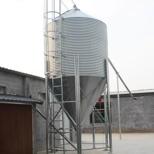 大容量镀锌板饲料塔全自动化畜牧养殖饲料料塔自动上料养殖设备
