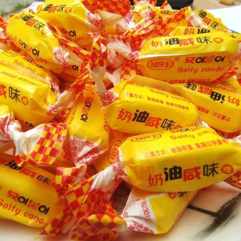 奶油老式硬糖咸甜奶油糖怀旧8090后零食小时候味道咸味糖
