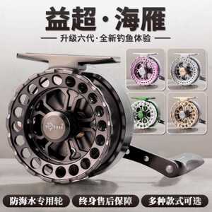 益超海筏轮海雁V6 PLUS全金属冰钓轮一键覆位船桥筏钓轮套装