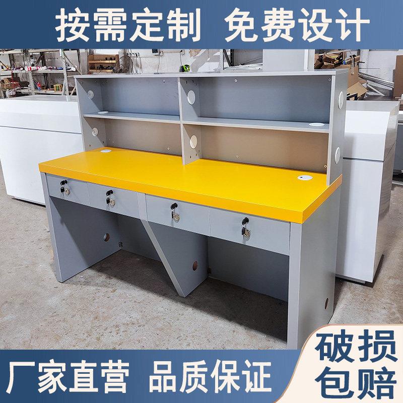 新款手机店靠墙维修工作台木质电脑受理台收银台服务接待台展示柜图片