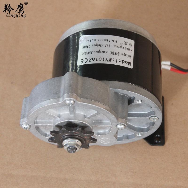 羚鹰电动滑板车游乐设备农用机械有刷减速电机MY1016Z24V250W电摩