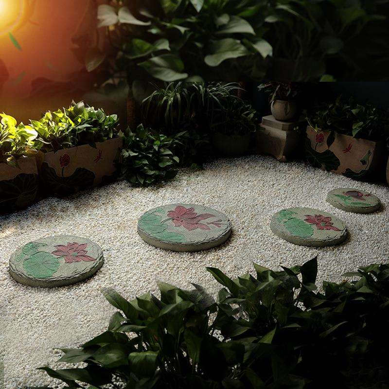 庭院造景布置创意花园脚踏垫脚幼儿园草坪地面装饰防滑地铺踏步石