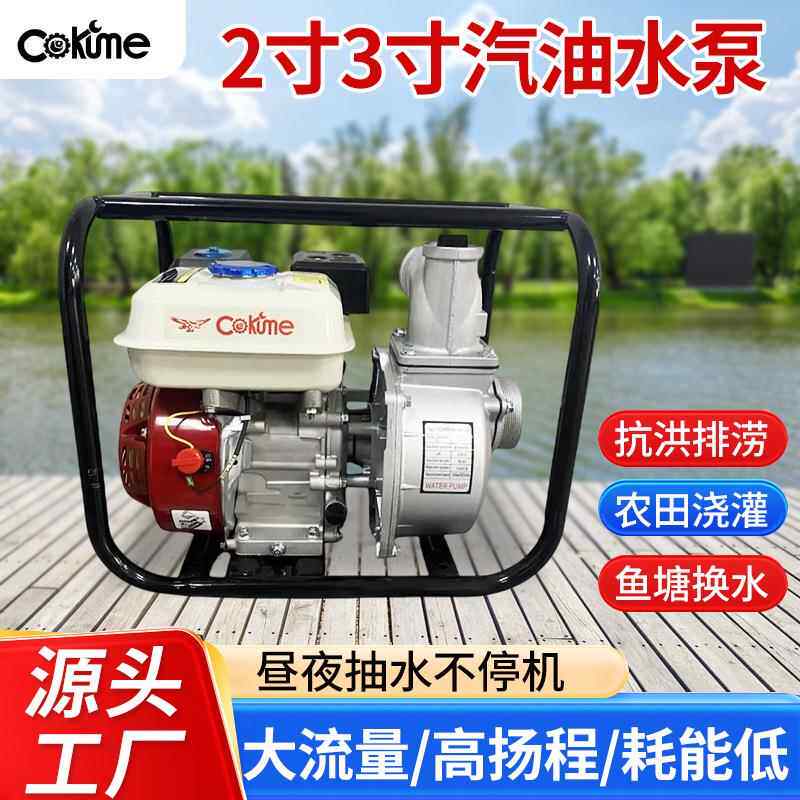 2寸3寸汽油水泵WP20外贸汽油水泵WP30小型家用农业灌溉抽水泵