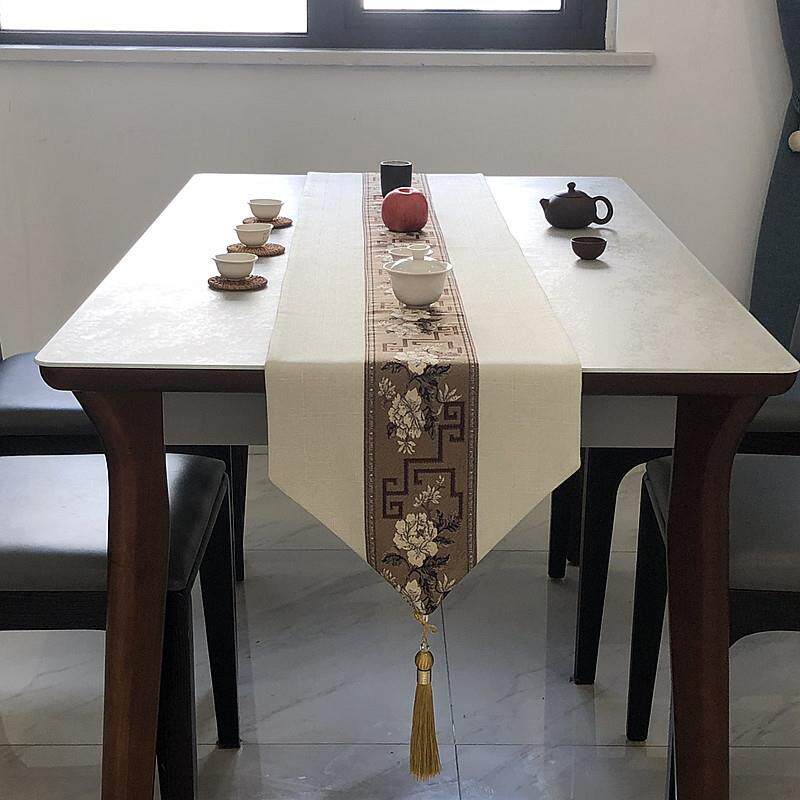 桌旗新中式茶桌布禅意棉麻茶台电视柜布艺桌巾现代简约茶几茶盛广