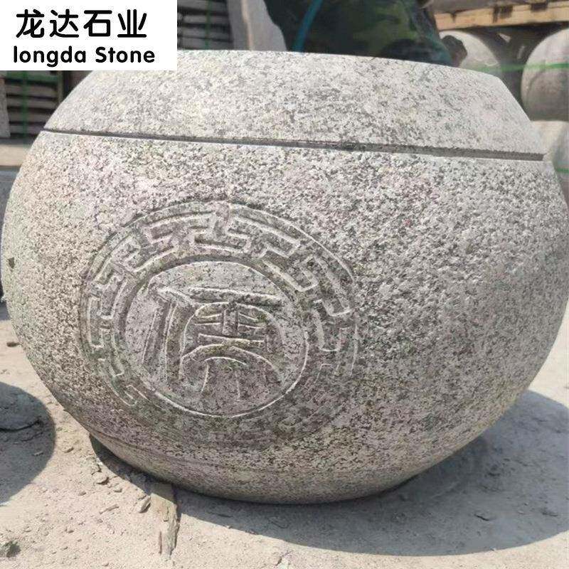 花岗岩石鼓芝麻灰大理石石球道路挡车石墩异型雕刻车止石石鼓
