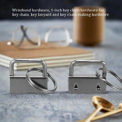100 PCS Wristlet Hardware, 1 Inch Key Fob Hardware for Keych
