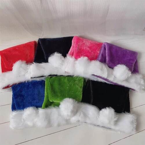 75cm Long Plush Santa Hat, Multi-Color Christmas Party Wear