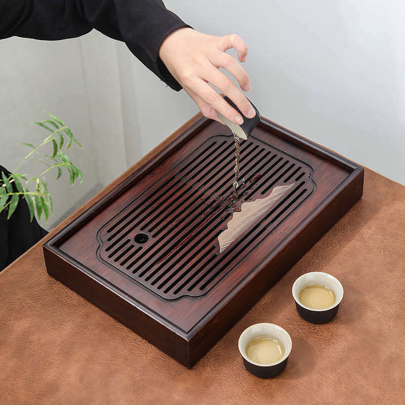 景物竹制茶盘储水式茶台功夫茶具茶海茶托盘嵌入式大小号厂家直销