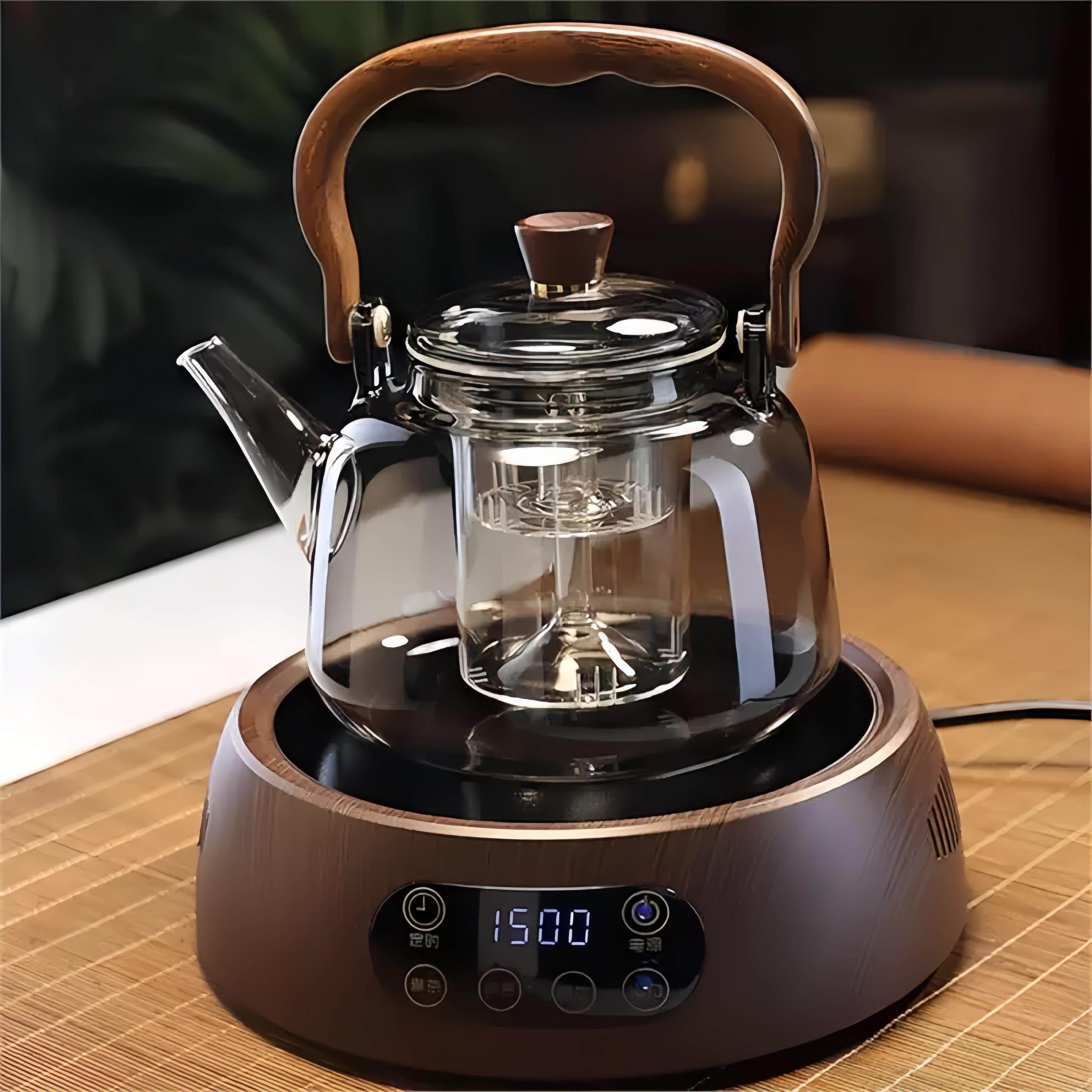 黑晶炉煮茶壶耐热玻璃蒸煮一体茶水分离泡茶壶烧水壶煮茶器煮茶炉