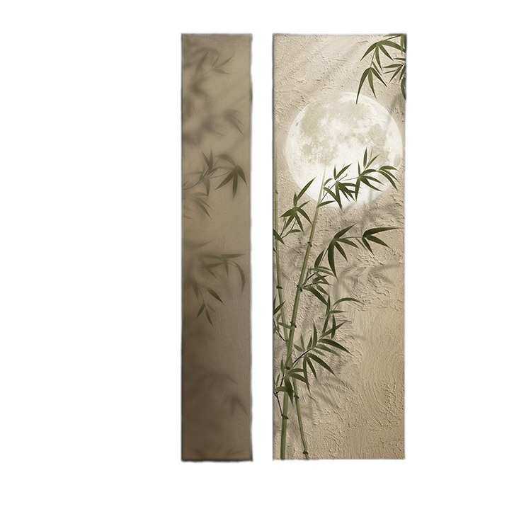 挂画画装饰画侘走廊门墙竹报平安正对禅意入户新中式寂玄关风过道,家居饰品,现代装饰画,淘宝优惠券,粉丝福利购,淘宝优惠卷