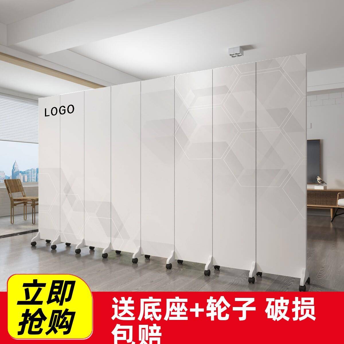 定制屏风隔断墙白色折叠移动办公室玄关现代简约客厅遮挡双面折屏